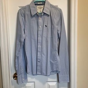 A&F blue stripe shirt, size M!